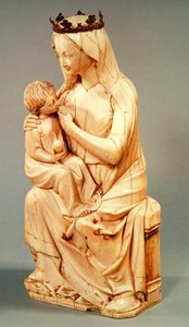 リジューからの、幼児のキリストを授乳する聖母の置物 作： French School
