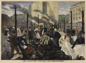 1897年、パリのバザールデラシャライトで火災 作： French School