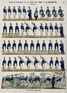 演習中のパリ市の消防隊 - エピナルの画像、1852年頃 作： French School