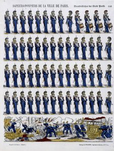 パリ市の消防士たち - 1852年頃のエピナルの画像