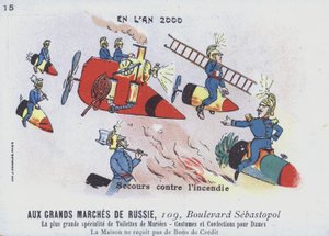 2000年の消防活動（カラーリトグラフ 作： French School
