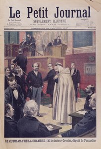1897年1月24日、フランス議会の最初のイスラム教徒代理、フィリップグレニエ博士、ルプチジャーナルの表紙イラスト 作： French School