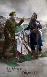 第一次世界大戦：「旗」絵葉書1914年（写真） 作： French School