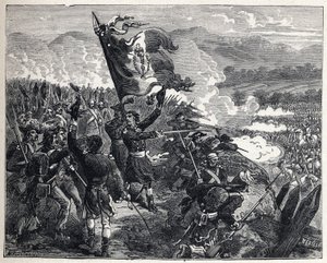 初の連隊。アントワーヌ・ギヨーム（Antoine-Guillaume）ランポン大佐（1759-1842）が4月12日のモンテノットの戦いで 作： French School