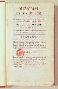 エマニュエルラスカセ（1766-1842）1823年のサントヘレーヌ記念碑の最初のページ 作： French School