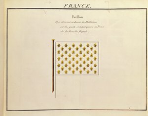 王室の王子の旗、パビヨンデピュイサンスマリタイム（カラー彫刻） 作： French School
