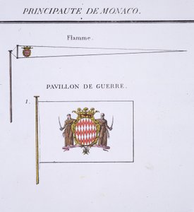 モナコの旗、フランスの旗の本、1819年頃 作： French School