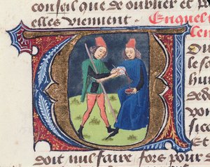Fol。19r Bloodletting、Trade de Medecine、Aldebrande de Florence、1356 作： French School
