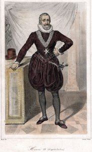 剣を持ったアンリ4世（1553-1610）の足の肖像。 作： French School
