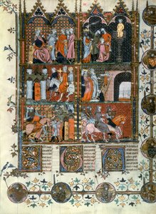 神父22495 f.9十字軍：トルコ人とキリスト教徒の虐殺によるエルサレムの占領、Le Roman de Godefroi de Bouillon 作： French School
