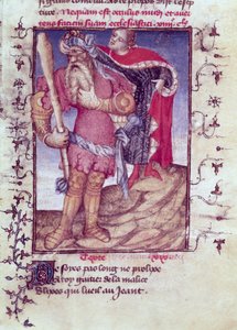 Fr 606 f.11 Epitreマスターによって、Epitre dOtheaからサイクロプスの目を貫くユリシーズ、c.1406 作： French School