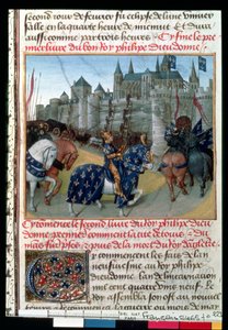 Fr 6465 f.223フィリップ・オーギュスト（1165-1223）による1202年のフランス国王のツアー 作： French School