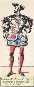 フランソワ1世、第58代フランス王、1515年に即位、1547年に死去（カラー図版 作： French School