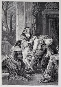 フランソワ・ド・ラ・ロシュフーコー（1613-1680）がセヴィーニュ侯爵夫人（Marie de Rabutin-Chantal）、マリー・マドレーヌ（Marie Madeleine）・ピオッシュ・ド・ラ・ヴェルニュ、ラファイエット伯爵夫人（Madame de la F 作： French School