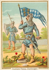 シャルルマーニュの時代のフランクの戦士たち（クロモリト 作： French School