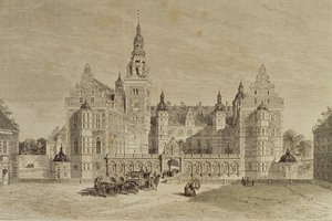 フレデリクスボー城、デンマーク、ヒレレズ、1850年代、「Le Tour du Monde」から1860年代にパリで出版 作： French School