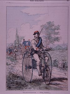 フランス軍の三輪車乗り（velocipediste 作： French School