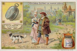 フランスの肉エキス（ブイヨン）、求愛カップル 作： French School