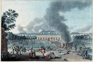 フランス革命。"レヴェイヨンの壁紙製造の略奪 "4月28日 作： French School