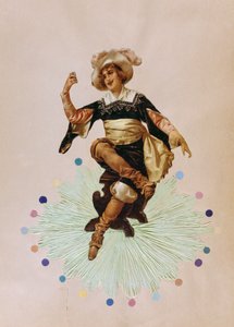 若い女性が描かれたフランスのアール・デコ調の絵葉書 作： French School