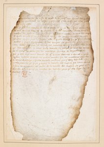 ノルマンディーのブシコー元帥などによって作成された、アジャンクールの戦いに先立つフランスの戦闘計画。 1415 年 10 月 13 日から 21 日の間 (紙にインク) 作： French School
