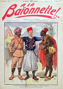 フランス植民地時代の兵士、「A La Baionnette」の表紙イラスト
