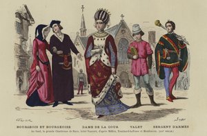 13世紀のフランスの衣装 作： French School