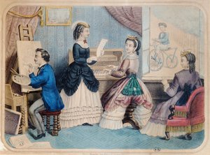 1867年の芸術活動を描いたフランスのファッションプレート