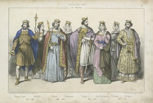10世紀、11世紀、12世紀のフランスの王と女王 作： French School