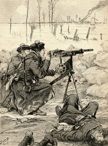 イーゼルの戦い、ベルギーのフランス機関銃チーム 作： French School