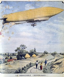パリからコンピエーニュへ初飛行したフランス軍飛行船ラ・レピュブリック号 作： French School
