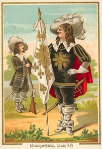 ルイ14世時代のフランス銃士(クロモリト) 作： French School