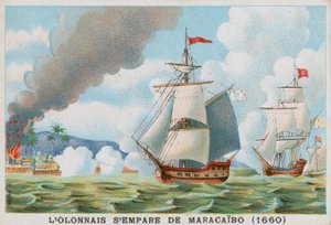 マラカイボを攻撃するフランスの海賊フランソワロロンネ、1660年