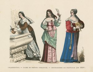 フランスの女性の衣装、17世紀 作： French School