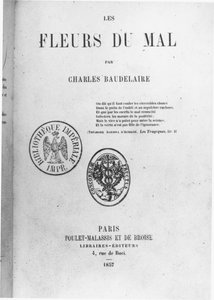 チャールズボードレール（1821-67）による「レフルールドゥマル」の初版の表紙 作： French School