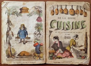 アルマナックデラボンヌクイジーンエドララメトレスドメゾンの表紙、1860 作： French School