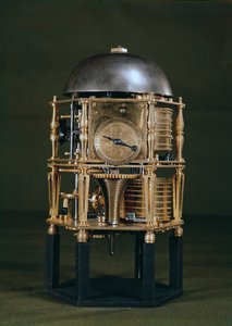 Nicolas Lemaindreによる六角形のテーブルクロックのムーブメントの正面 作： French School