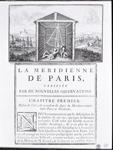 セザールフランソワカッシーニドトゥリー作のラメリディアンドゥパリの最初の章の表紙、1744年 作： French School