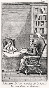 The Bachelier Of Salamanca」の序文、1759年頃（エングレーヴィング 作： French School