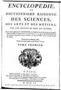 1751年にパリで出版されたデニスディドロ（1713年から84年）による科学、芸術、工学の百科事典への口絵 作： French School