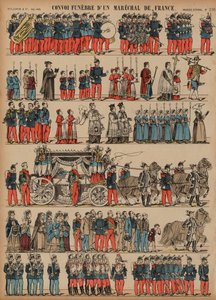 フランスの元帥の葬列（カラー彫刻 作： French School