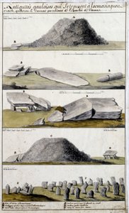 Eveche de VanneのLocmaziaquev、Crach、Quiberon、CarnacにあるGallic Antiquites - Robienによる「Brittanyの歴史的、地形的、自然的な記述」の中で。 作： French School