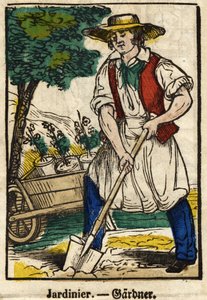 Gardener; Series on trades, image of Epinal of the 19th century. 作： French School