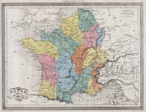 ローマの地方に分割されたガリア - Vuillemin著「Universal Atlas of ancient and modern geography for residential schools」より抜粋 - 1845年頃 作： French School