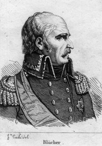 Gebhard Leberecht, Prince Blucher von Wahlstatt (1742-1819), Prussian marechal.19世紀のエングレーヴィング。 作： French School
