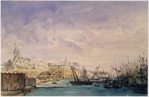 アルジェの概観、1845（紙にトイレ）