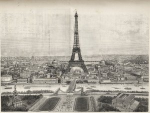 General View of the World Fair in Paris in 1889 with Eiffel tower from Trocadero, engraving - General view of the World Fair in Paris in 1889 with the Eiffel Tower, engraving in Le Monde illustrious de 1889 作： French School