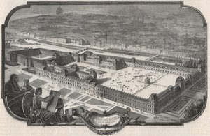 1852年のルーヴル宮殿とチュイルリー宮殿の全景 - Edmond Texier 1852年の「Tableau-de-Paris」に掲載されたエングレーヴィング