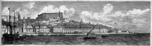 イタリア、レッジョ・カラブリア市の全景 作： French School
