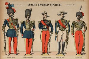 フランス陸軍の将軍と上級士官（カラー図版 作： French School